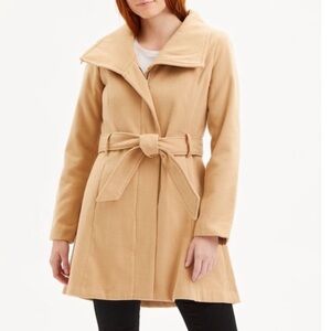EUC Steve Madden Carmel Belted Pea Coat woman’s Size XL